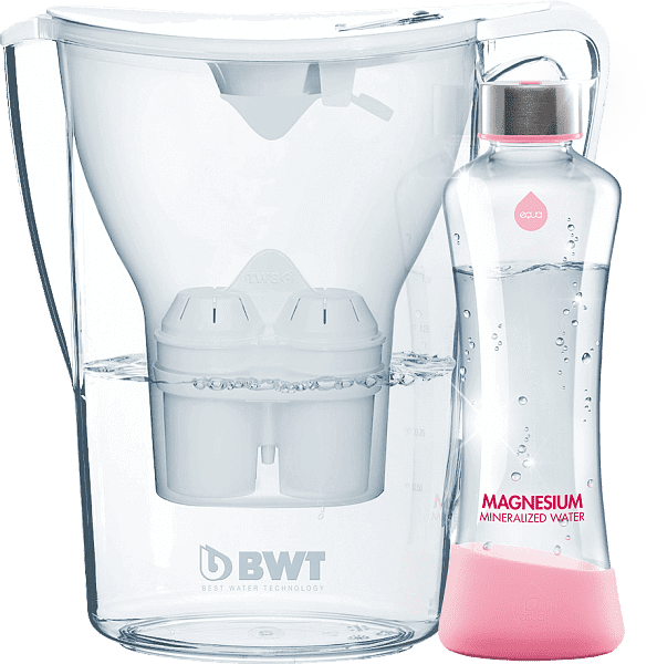 815046-A Penguin 2,7L Electr.MMW pink incl. glass bottle Promo Фильтр кувшин белый + стекл. бутылка